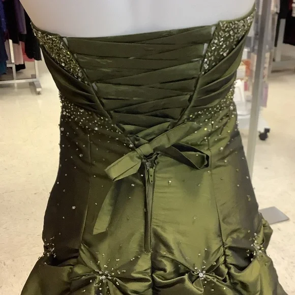 Maggie Sottero Strapless Green Prom Gown - Picture 3 of 8